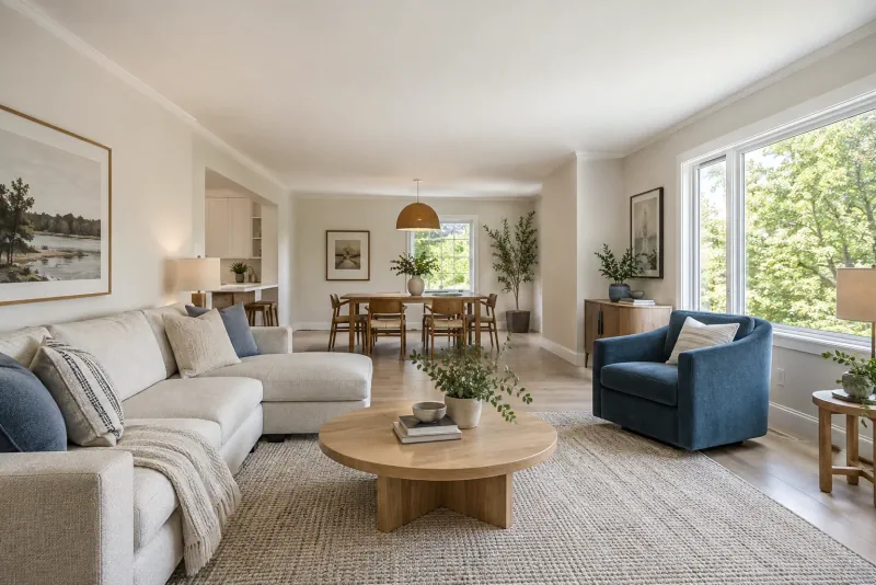 Example interior: Room with a smooth finished ceiling